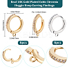 12Pcs 2 Colors Brass Micro Pave Clear Cubic Zirconia Huggie Hoop Earring Findings KK-BBC0022-91-2