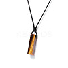 Natural Tiger Eye Cuboid Pendant Necklaces FS-WG7338A-07-2