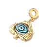 Rack Plating Brass Micro Pave Clear Cubic Zirconia European Dangle Charms KK--G504-22G-01-2
