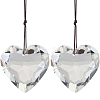 2Pcs Glass Heart Pendant Decorations HJEW-SP0001-22A-7