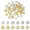 60Pcs 6 Styles Flower Brass Fancy Bead Caps KK-CJ0002-20-NR-1