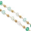 Handmade 304 Stainless Steel and Faceted Rondelle Glass Beaded Chain Bracelet Making AJEW-JB01476-01-3