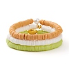 3Pcs 3 Styles Polymer Clay Heishi Beads Stretch Bracelets Sets BJEW-JB05920-3