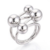 Adjustable 304 Stainless Steel Cuff Rings STAS-T066-80P-1