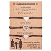 3Pcs 3 Style 430 Stainless Steel Heart Link Bracelets Set JB727A-1