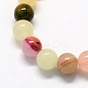 Natural Dyed Green Jade Gemstone Bead Strands X-G-R273-8mm-01-2