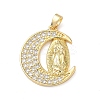 Brass Micro Pave Cubic Zirconia Pendants KK-P334-21G-1