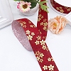 Cotton Flower Print Ribbons OCOR-WH0045-28B-07-1