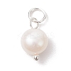 Natural Cultured Freshwater Pearl Two Sides Polished Charms PALLOY-JF04036-02-3