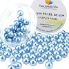 10mm About 100Pcs Glass Pearl Beads Light Blue Tiny Satin Luster Loose Round Beads in One Box for Jewelry Making HY-PH0001-10mm-006-1