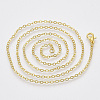Brass Cable Chains Necklace Making MAK-N029-01G-3