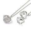 Brass with Rhinestone Pendant Necklaces NJEW-G089-02B-P-1