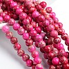 Dyed Natural Imperial Jasper Round Bead Strands G-M274-01-8mm-1