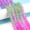 Spray Painted Crackle Glass Beads Strands DGLA-C002-8mm-08-2