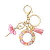 Letter A~Z Transparent Glitter Resin Pendant Keychains KEYC-FZ00024-15-1