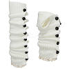Acrylic Fiber Knit Socks with Button AJEW-WH20080-20A-1