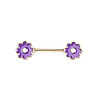 Brass Enamel Purple Flower Barbell Nipple Rings FS-WGE2017-09-1