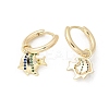 Brass Clear Cubic Zirconia Hoop Earrings EJEW-Q014-26G-2