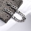 Non-Tarnish 304 Stainless Steel Curb Chain Bracelet for Men Women BJEW-G669-23P-3