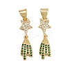 Brass Micro Pave Cubic Zirconia Pendants KK-C132-19G-1