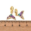 Brass Purple Enamel Mermaid Tail European Dangle Charms KK-A265-06B-G-3