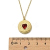 304 Stainless Steel Siam Rhinestone Heart Pendant Cherry Link Chain Double Layer Necklaces for Women NJEW-B132-01G-4