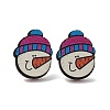 Christmas Printed Wooden Stud Earrings LS-EJEW-D046-08-2