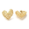 PVD Vacuum Plating 304 Stainless Steel Woven Heart Stud Earrings for Women EJEW-S227-48G-1
