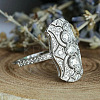 Retro Brass & Cubic Zirconia Finger Rings FS-WGF6FC6-03-3