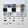 DIY Alloy & Round Natural White Jade & Obsidian & Crackle Agate & Synthetic Howlite Beads Couple Bracelets Jewelry Making Kits DIY-FS0007-49-7
