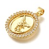 Rack Plating Brass with Cubic Zirconia Pendants KK-Z086-33G-14-2