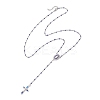 304 Stainless Steel Rosary Bead Necklaces NJEW-JN05775-3