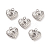 304 Stainless Steel Heart Charms Rhinestone Settings STAS-E083-13P-3
