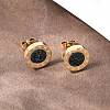 Flat Round 304 Stainless Steel Stud Earrings EJEW-H175-02G-02-3