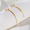 Elegant Stainless Steel Flat Round Tassel Stud Earrings BX2341-2-5