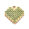 304 Stainless Steel Rhinestone Charms STAS-M092-06G-05-1