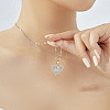 Elegant Brass Clear Cubic Zirconia Hollow Design Butterfly Heart Pendant Necklaces for Women XC3583-4