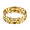 7Pcs Round Vacuum Plating PVD Vacuum Plating 201 Stainless Steel Bangles Sets for Women BJEW-F476-08G-03-1