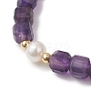 Natural Amethyst & Cultured Freshwater Pearl Beaded Stretch Bracelets for Women BJEW-JB13327-3