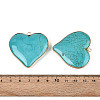Dyed Synthetic Turquoise Heart Pendants TURQ-T004-30A-3