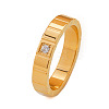 304 Stainless Steel & Cubic Zirconia Finger Rings FS-WG10832-05-3