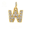 Brass Cubic Zirconia Pendants with Jump Rings FIND-PW0024-09W-1