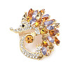 Rhinestone Hedgehog Badge LS-JEWB-E013-02G-01-1