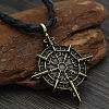 Alloy Viking Compass Pendant Necklaces NJEW-H064-01AB-1