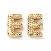 Rack Plating Brass Micro Pave Cubic Zirconia Slide Charms LS-KK-C084-34G-E-1