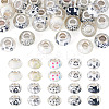 30Pcs Printed Transparent Resin European Beads RESI-TADJ0001-03D-1