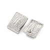 Non-Tarnish Rectangle 304 Stainless Steel Ear Studs EJEW-L290-012P-2
