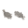 Non-Tarnish Hamsa Hand/Hand of Fatima/Hand of Miriam 304 Stainless Steel Pendants X-STAS-F016-18P-2