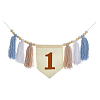 Bohemian Cotton Braided Tassel Banners AJEW-WH0752-049A-1