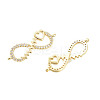 Brass Micro Pave Clear Cubic Zirconia Links KK-M215-01G-2